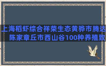 上海稻虾综合祥荣生态黄骅市腾达陈家章丘市西山谷100种养殖致富的项目