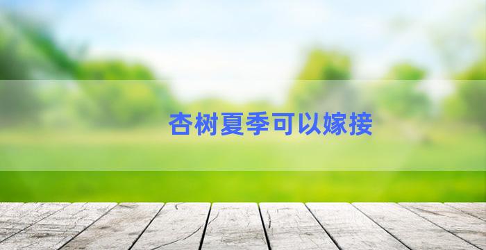 杏树夏季可以嫁接