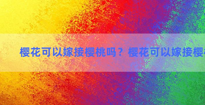 樱花可以嫁接樱桃吗？樱花可以嫁接樱桃吗视频