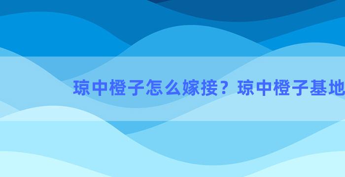 琼中橙子怎么嫁接？琼中橙子基地